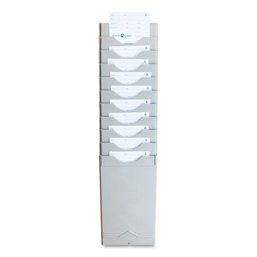 Pyramid Technologies Time Card Rack, 10 Pockets, Plastic, Light Gray freeshipping - TVN Wholesale